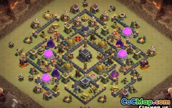 Tòa thị chính Coc hàng đầu 9 Bố cục cơ sở & Bản đồ cho Chiến tranh & Danh hiệu #14607