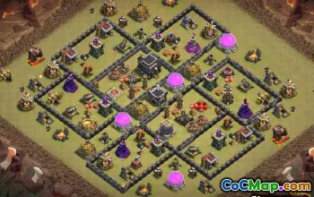 ზედა COC Town Hall 9 ბაზის განლაგება და რუქები - ბმულები #11282