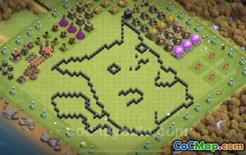 Top Funny TH8 Troll Base Link - Clash of Clans Art #24473