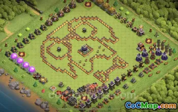 Top Funny Troll Base TH10 - Clash of Clans Art with Link #24999