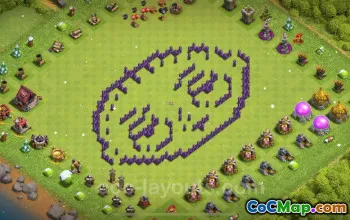 顶级有趣的巨魔基地 TH7 - 部落冲突 2024 #18560