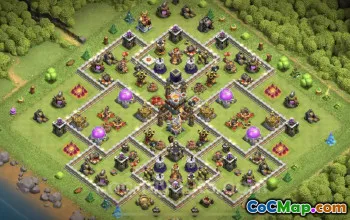 Top Hybrid Anti-Dragon TH11 Base - Clash of Clans Link #20427