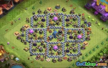 Top Hybrid Anti-Everything TH12 Base Copy for COC #25544