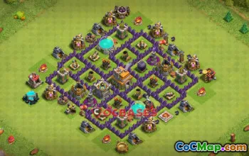 Top Hybrid Base for Town Hall 7: Anti 3-Star Guide #19977