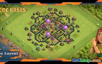 Top Hybrid Base TH8: Anti 2 Stars Layout for Clash of Clans #20066