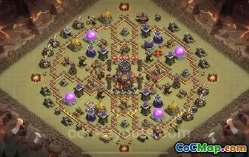 Top Hybrid TH10 War Base Anti 3 Stars - Clash of Clans #19802