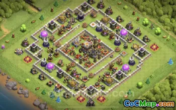 Top Hybrid TH11 Base for Anti GoWiWi/GoWiPe - Clash of Clans #25346