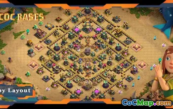 Top Hybrid TH14 Base Link & Defense Layout - Clash of Clans #22633