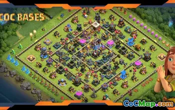 Top Hybrid TH18 Base with Anti-Air Dragon Defense #57567