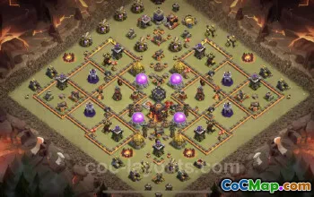 Top Max Level TH10 CWL Base - Anti Everything Defense #24935