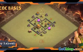 Top Max Level TH4 War Base Layout #57347
