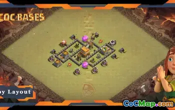 Top Max TH4 War Base with Link #57576