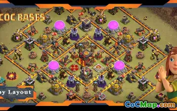 Top TH10 Anti 2 Star Base: Hybrid Layout & Link - COC #22498