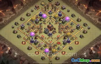 Top TH10 Anti 2 Stars War Base - Hybrid & Strategy Link #24886