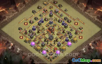 Top TH10 Anti 2 Stars War Base with Link - Clash of Clans #24971