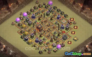 Top TH10 Anti 3 Stars War Base - Clash of Clans #25059