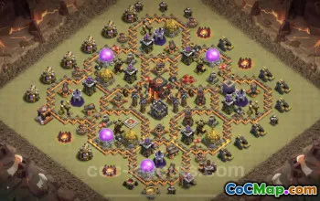 Top TH10 Anti 3 Stars War Base - Clash of Clans #25179