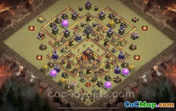 Top TH10 Anti 3 Stars War Base with Link - Clash of Clans #25174