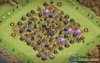 Top TH10 Base Copy: Anti 3 Stars & Max Levels Link #24987