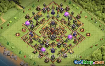 Top TH10 Base Copy: Hybrid Anti-Everything Defense Layout #25009