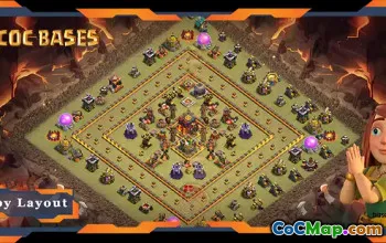 Top TH10 Base with Anti-Air & 3-Star Layout for COC #22339