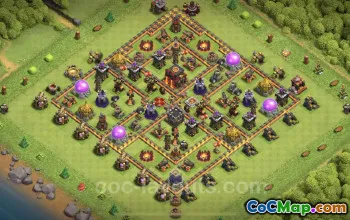 Top TH10 Farming Base - Anti Air/Dragon Layout for COC #19932