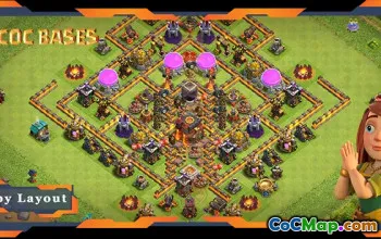 Top TH10 Farming Base with Anti-Everything Layout - CoC #22531