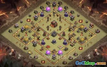 Top TH10 Hybrid War Base Link - Max Level CWL Defense #24966