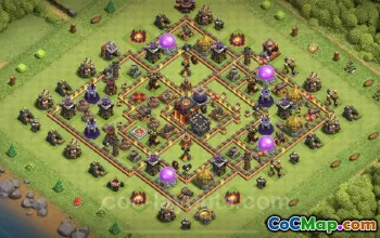 Top TH10 Trophy Base: Anti-Air Hybrid Design for Clash of Clans #25167