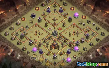 Top TH10 War Base: Anti 3 Stars & Anti Air - Clash of Clans #25002