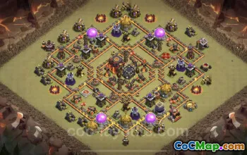 Top TH10 War Base: Anti 3 Stars & Anti Air/Dragon Link #24937