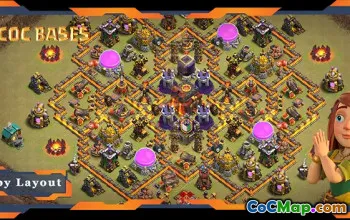 Top TH10 War Base Link: Anti 2 Star Hybrid Layout #22608