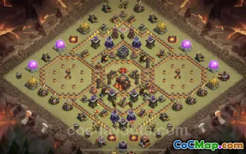 Top TH10 War Base with Anti-Air - Best Max Levels #24932
