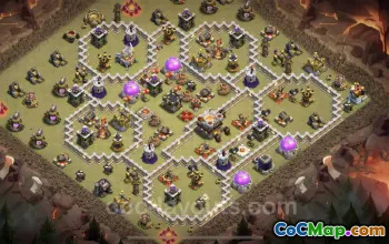 Top TH11 War Base with Link - Anti Everything - COC #25290