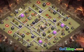 Top TH11 War Base with Link - Anti Everything Defense #25302