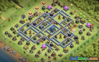 Top TH12 Anti-Everything Base Copy for Clash of Clans #20684