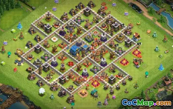 Top TH12 Hybrid Base for Clash of Clans - Trophy Champion! #19584