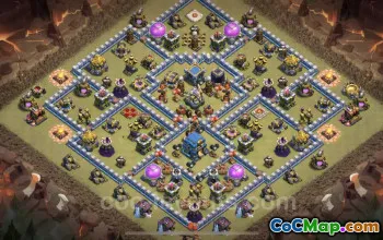 Top TH12 War Base: Anti-Everything Hybrid with Link #25628