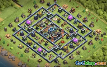 Top TH13 Anti 3 Stars Hybrid Base Link - Clash of Clans #21344