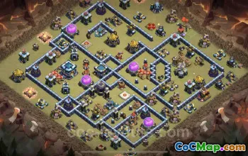 Top TH13 Anti 3 Stars War Base Link - Hybrid Defense #21211