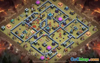 Top TH13 Anti 3 Stars War Base with Link - Clash of Clans #21072