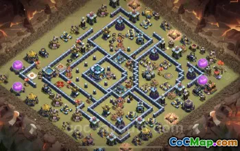 Top TH13 Anti 3 Stars War Base with Link - Clash of Clans #25984