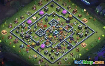 Top TH13 Hybrid Base for Trophy Defense - Clash of Clans #25769