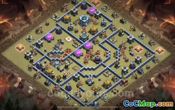 Top TH13 Hybrid War Base: Anti 3 Stars with Link | COC #25736
