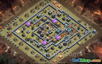 Top TH13 War Base - Anti Everything & Hybrid Defense Link #21207
