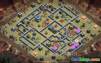 Top TH13 War Base Designs: Anti 3 Stars with Links #21390