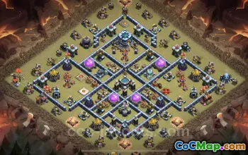 Top TH13 War Base with Link - Anti Everything Defense #25954