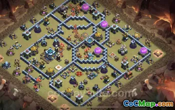 Top TH13 War Base with Link - Ultimate Anti-Everything Defense #25791
