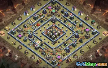 Top TH14 Anti 2 Stars Hybrid War Base - Clash of Clans #21606