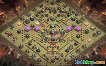Top TH14 Anti 2 Stars War Base with Copy Link - COC #21521